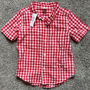 GAP Red and White Checkered Button Down Shirt